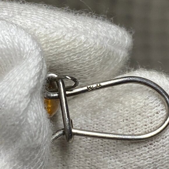 Amber Bead Necklace with Earrings, Sterling Silver 925, 18” Chain - Picture 5 of 11